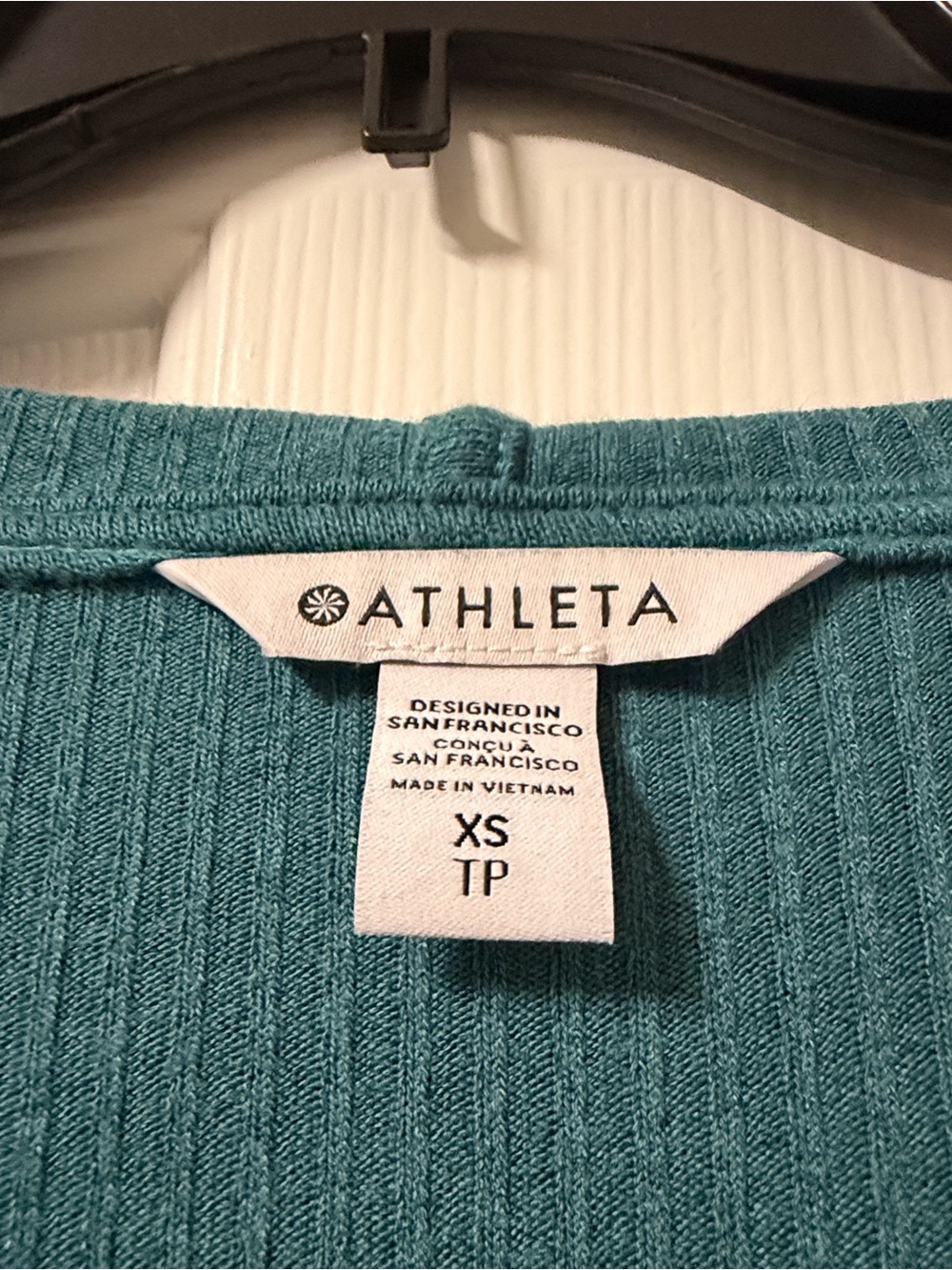 Athleta Teal Ribbed Hooded Cardigan - Picture 4 of 4